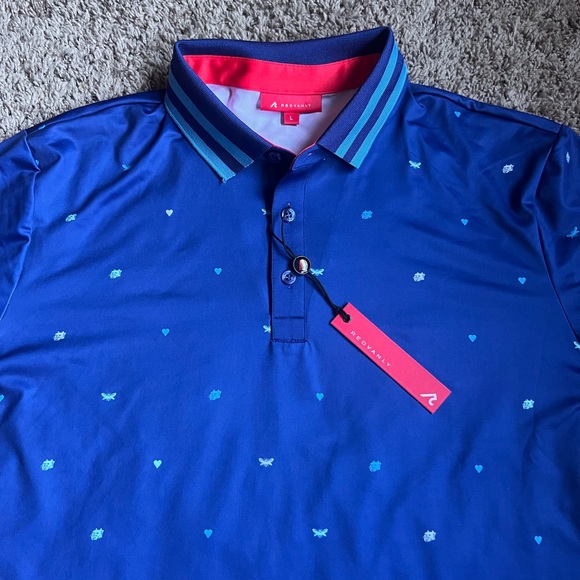Redvanly Other - Redvanly Blue Golf Polo Shirt 4 Way Stretch Performance Large